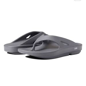 Oofos Black Gray Original Thong Recovery Sandal Mens 10